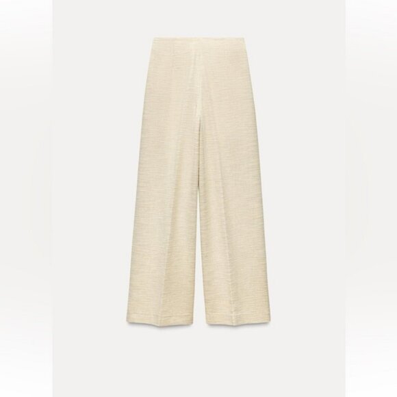 ZARA HIGH WAIST WIDE LEG PANTS - Picture 4 of 5